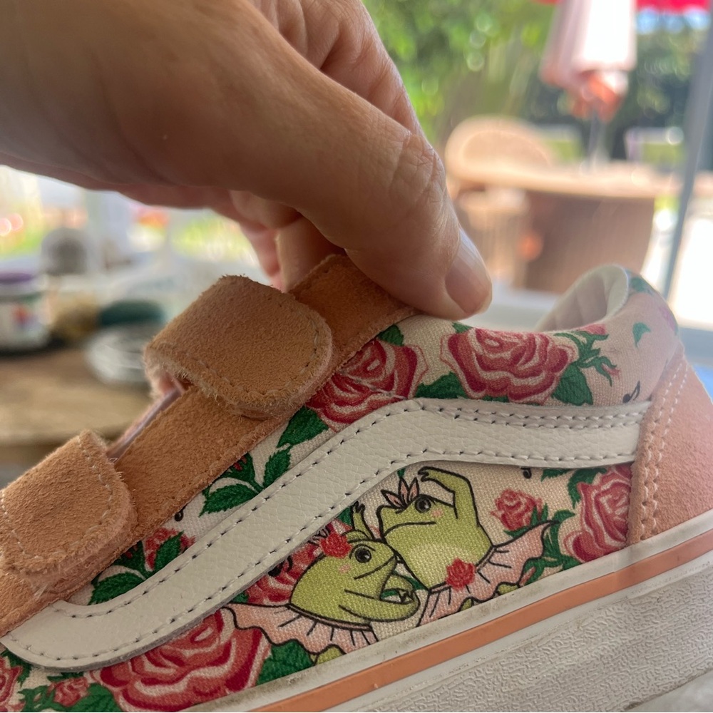 Vans old skool Peach Floral Frog Sneakers - Picture 5 of 11